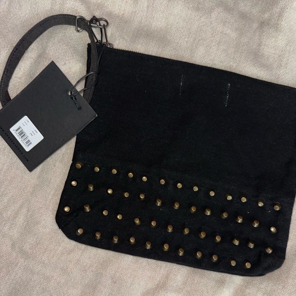 NWT One x OneTeaspoon Vintage Black Denim Studded Wristlet - Picture 4 of 7